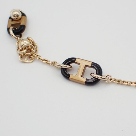 HERMES Logo Sur Mer PM Chain Necklace Pendant Metal Gold Accessory 27LC534 - Picture 6 of 11